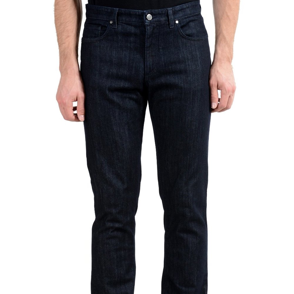 Versace Collection Men's Dark Blue Stretch Jeans